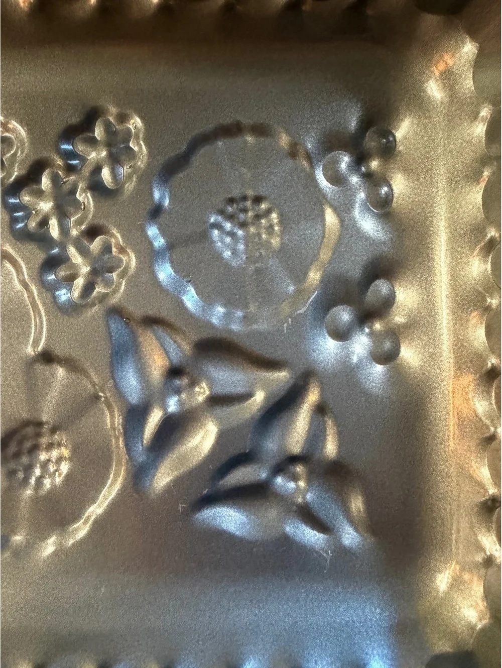 Floral Embossed Metal Baking Pan